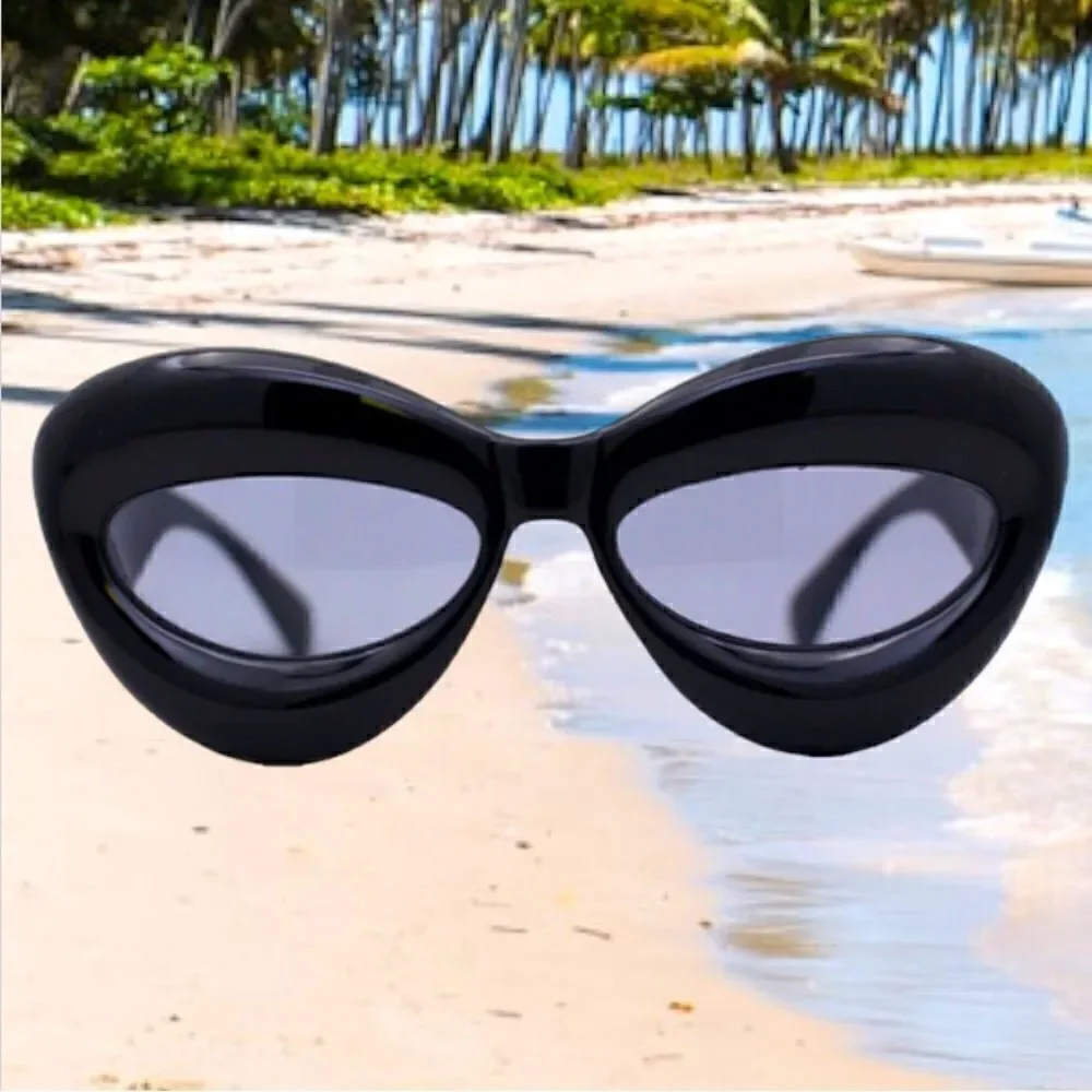 SUNGLASSES WOMEN FASHION BOLD BALLOON FRAME OVERSIZE CAT EYES.